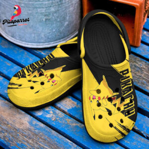 Pikachu Chubby Rodent Pokemon CuteCrocs-Shoes Classic Clogs Shoes In Yellow Black