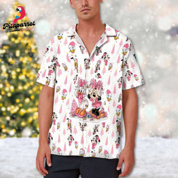 Pink Minnie Mouse Christmas Tree Hawaiian Shirt Disney Xmas & Hawaii Shirts