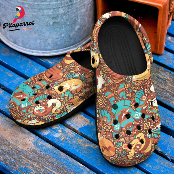 Pokemon Anime Cute PatternCrocs-Shoes Classic Clogs Shoes In Brown