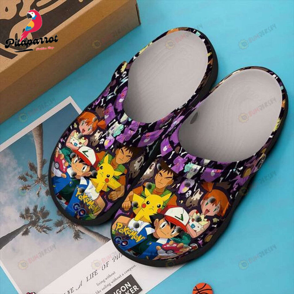 Pokemon Cartoon Characters PatternCrocs-Shoes Classic Clogs Shoes In Purple Pokemon Cartoon Characters PatternCrocs-Shoes Classic Clogs Shoes In Purple