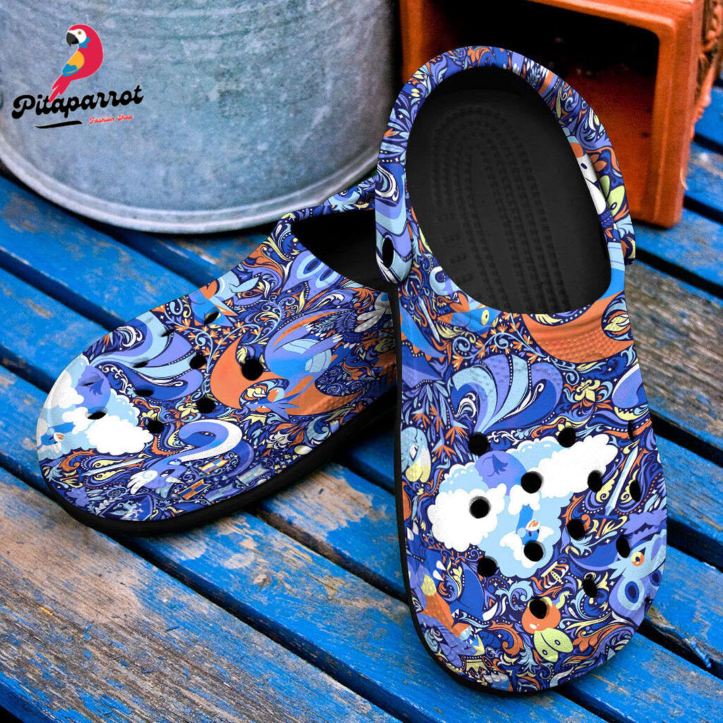 Pokemon Dragon Anime PatternCrocs-Shoes Classic Clogs Shoes In Blue Pokemon Dragon Anime PatternCrocs-Shoes Classic Clogs Shoes In Blue