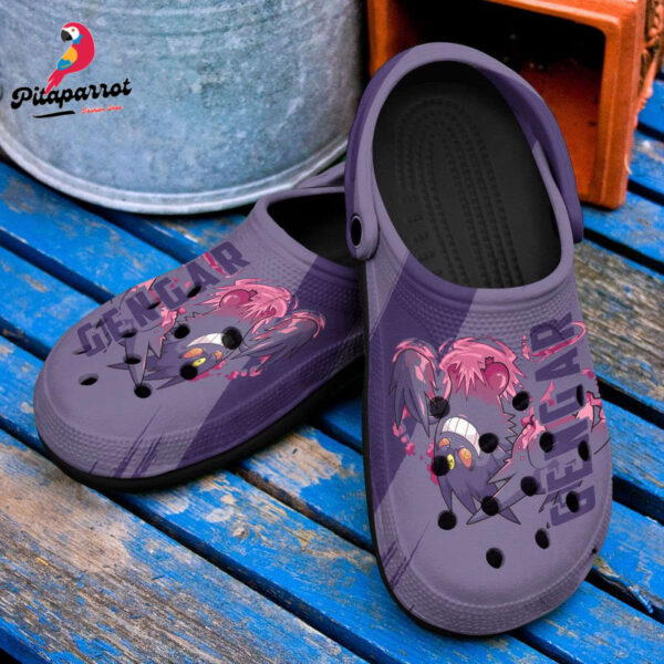 Pokemon Gengar Anime PatternCrocs-Shoes Classic Clogs Shoes In Purple