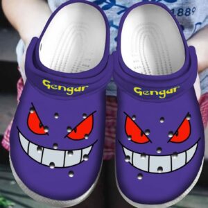 Pokemon Gengar On Purple Unisex Classic Clogs For Fans Unisex Gifts 2025
