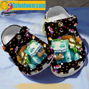 Pokemon Halloween Crocs Skeleton Bulbasaur Pokemon Classic Clogs