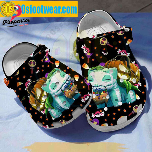 Pokemon Halloween Crocs Skeleton Bulbasaur Pokemon Classic Clogs