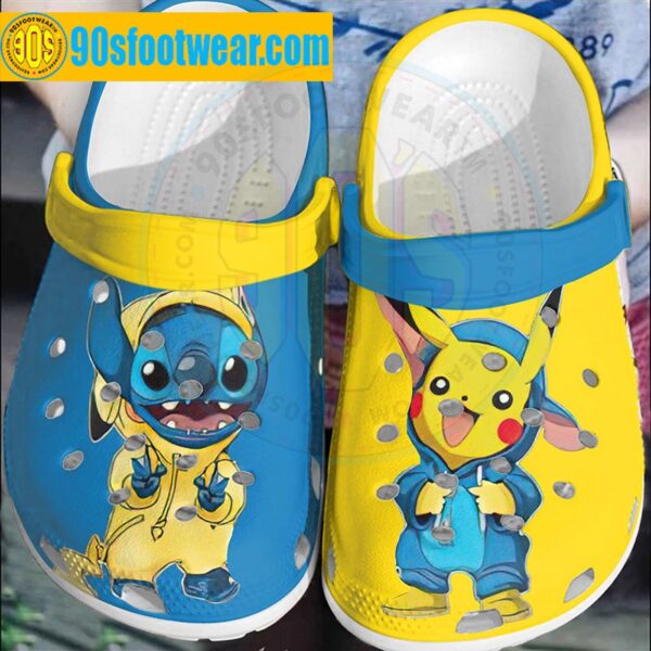 Pokemon Halloween Crocs Stitch and Pikachu Pokemon Costume Classic Clogs