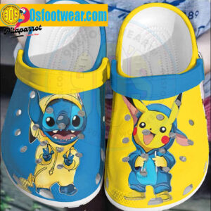 Pokemon Halloween Crocs Stitch and Pikachu Pokemon Costume Classic Clogs