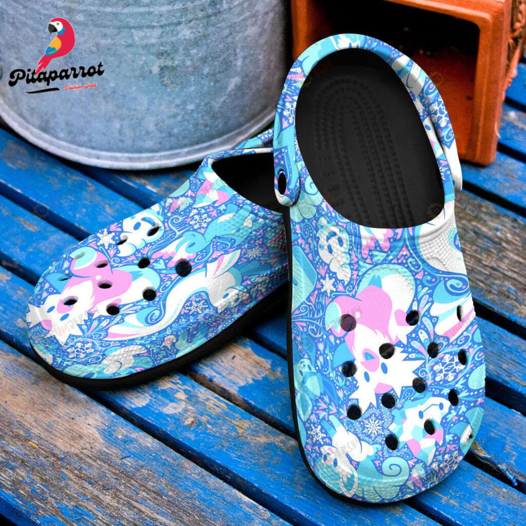 Pokemon Ice Anime PatternCrocs-Shoes Classic Clogs Shoes In Blue Pokemon Ice Anime PatternCrocs-Shoes Classic Clogs Shoes In Blue