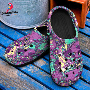 Pokemon Poison Anime PatternCrocs-Shoes Classic Clogs Shoes In Purple
