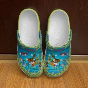 Scooby Doo Patterns Blue Green Disney Graphic Cartoon Unisex Clogs Clogs Clogband Shoes