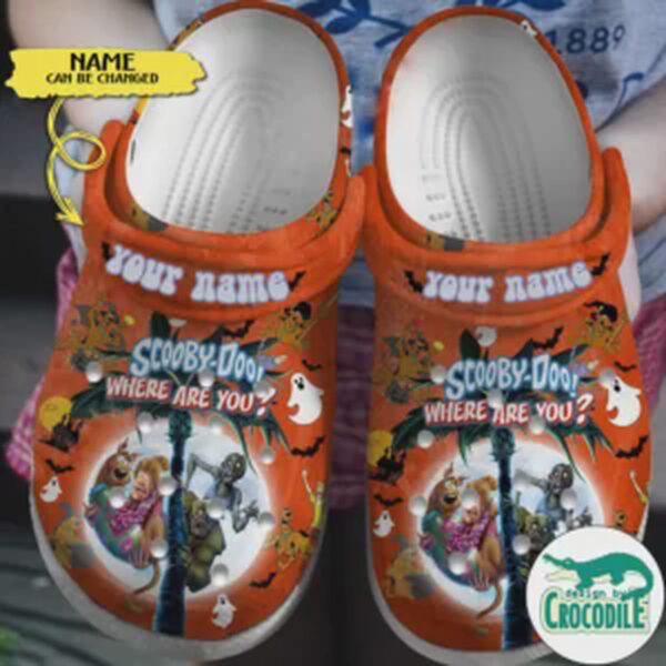 Scooby Doo Where Are You Custom Name Orange Clogs