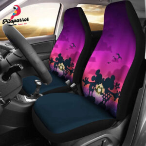Disney Car Seat Cover with Shadows of Mickey Minnie Kisses - Protect Your Seats in Style!