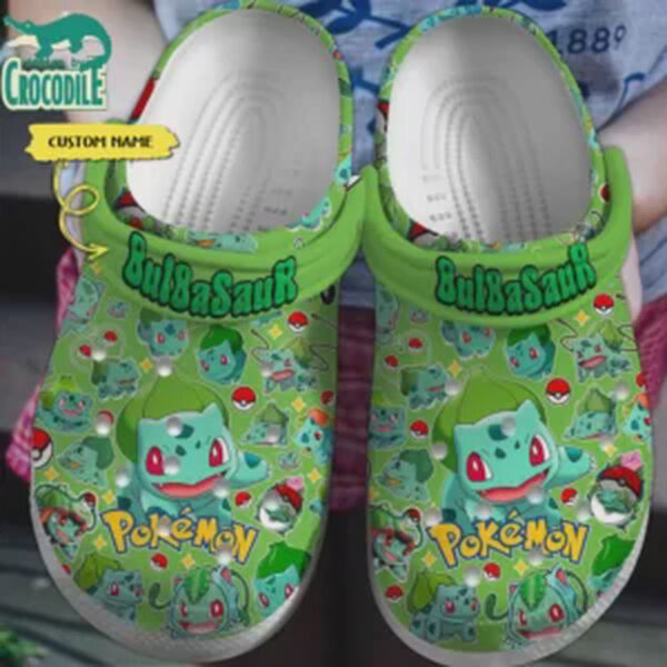 So Cute Green Pokemon Custom Name Clogs
