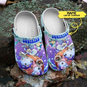 Squirtle Pokemon Cute Design Purple Clogs