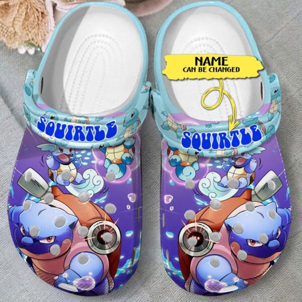Squirtle Pokemon Cute Design Purple Clogs