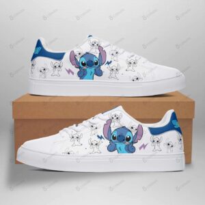 Stitch Pattern Disney Lilo & Stitch Low Top Leather Skate Shoes