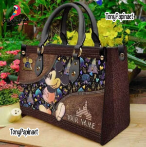 Vintage Mickey Leather Bag - Custom Name Personalized Handbag for Mickey Lovers