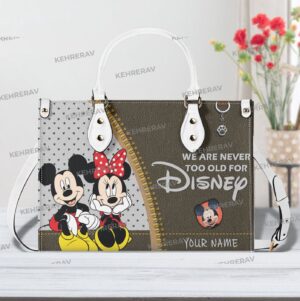 We Are Never Too Old For Disney Leather Handbag – Mickey Women Bags Purses