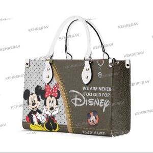 We Are Never Too Old For Disney Leather Handbag - Mickey Women Bags Purses 3
