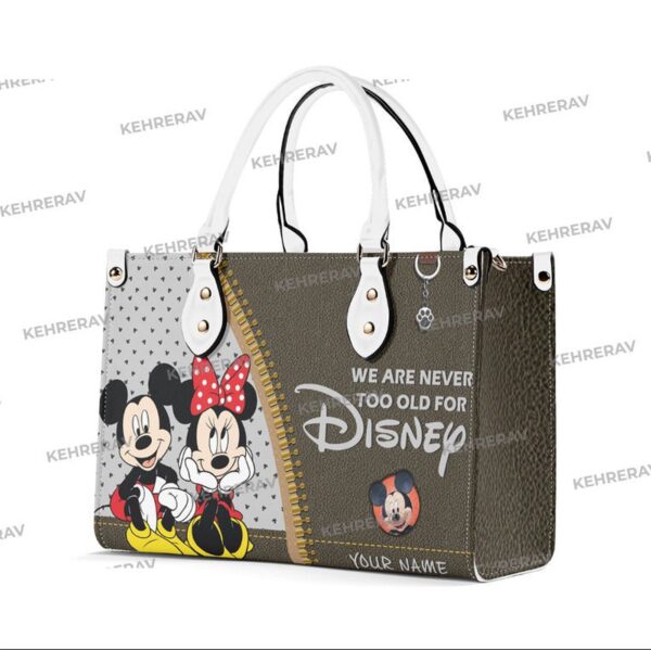 We Are Never Too Old For Disney Leather Handbag – Mickey Women Bags Purses